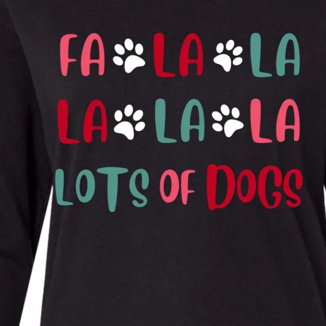 Cute Fa La La Lots Of Dogs Christmas Dog Love Xmas Womens Cotton Relaxed Long Sleeve T-Shirt