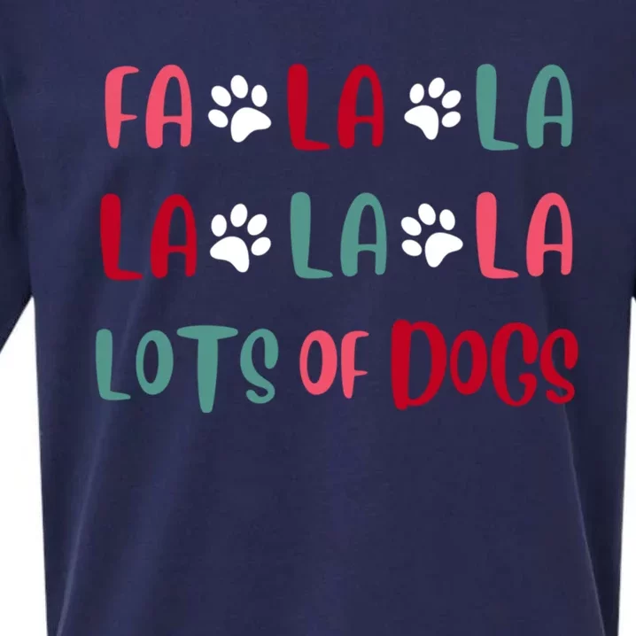 Cute Fa La La Lots Of Dogs Christmas Dog Love Xmas Sueded Cloud Jersey T-Shirt