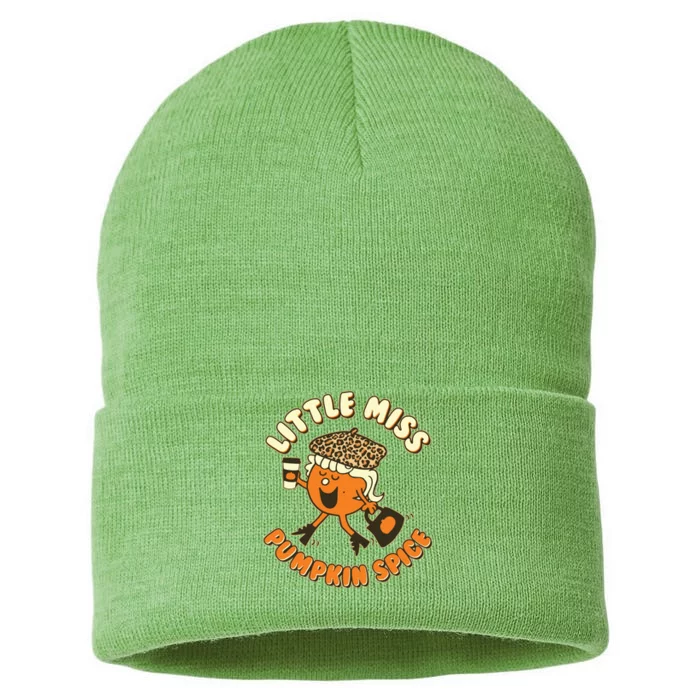 Cute Funny Little Miss Pumpkin Spice Sustainable Knit Beanie