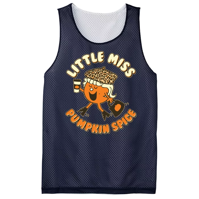 Cute Funny Little Miss Pumpkin Spice Mesh Reversible Basketball Jersey Tank