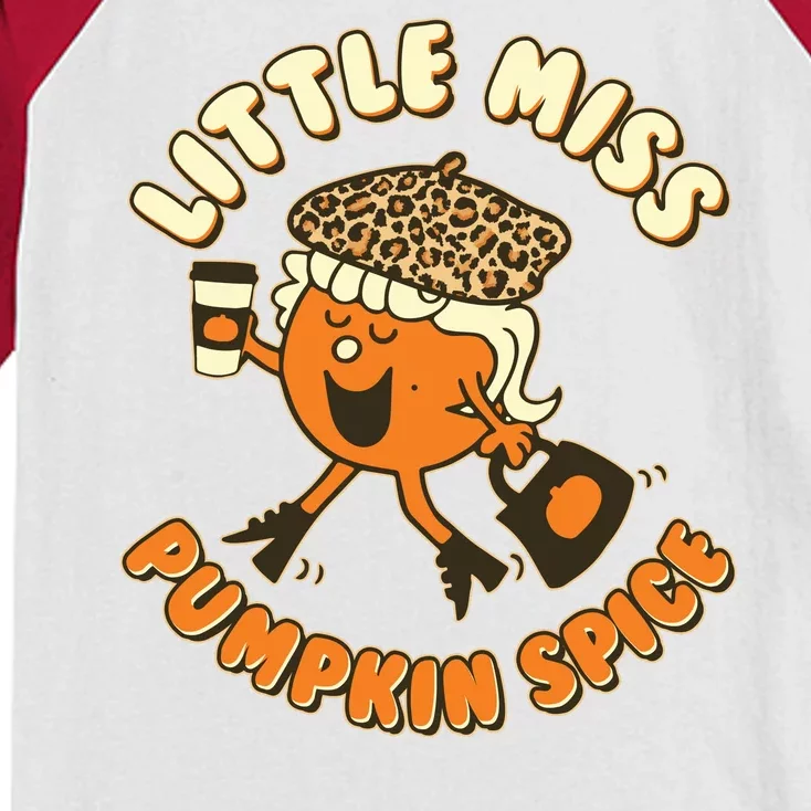 Cute Funny Little Miss Pumpkin Spice Kids Colorblock Raglan Jersey