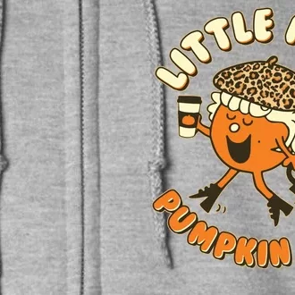 Cute Funny Little Miss Pumpkin Spice Full Zip Hoodie