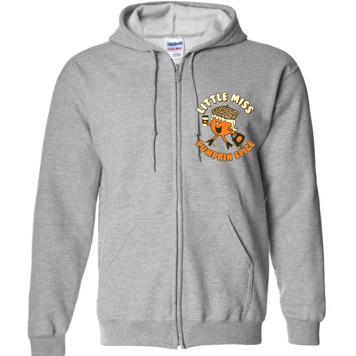 Cute Funny Little Miss Pumpkin Spice Full Zip Hoodie