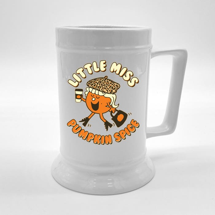 Cute Funny Little Miss Pumpkin Spice Front & Back Beer Stein