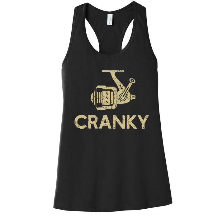 Crankbait Fishing Lure Cranky Funny Gift Ideas For Fishing Women's Racerback Tank