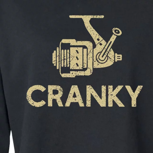 Crankbait Fishing Lure Cranky Funny Gift Ideas For Fishing Cropped Pullover Crew