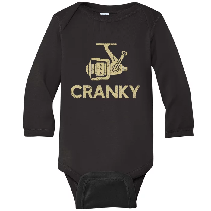 Crankbait Fishing Lure Cranky Funny Gift Ideas For Fishing Baby Long Sleeve Bodysuit