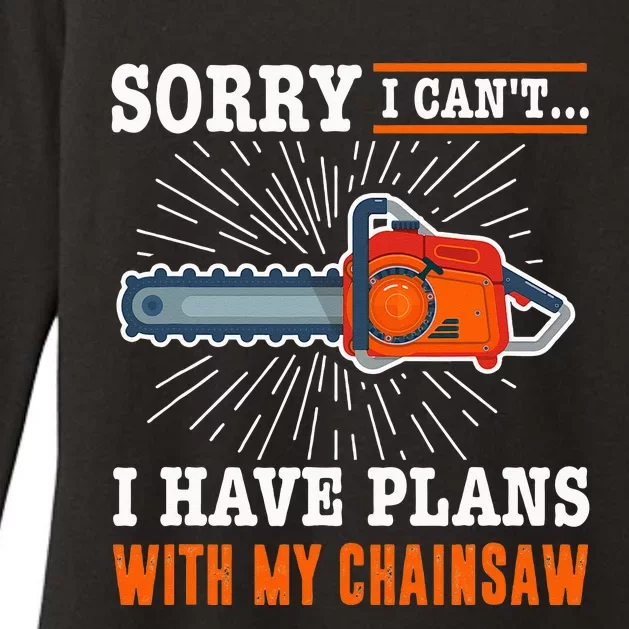 Chainsaw Funny Logging Lumberjack Woodcutter Womens CVC Long Sleeve Shirt