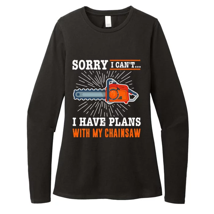 Chainsaw Funny Logging Lumberjack Woodcutter Womens CVC Long Sleeve Shirt