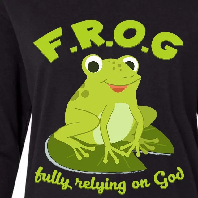 Christian Frog Lover Womens Cotton Relaxed Long Sleeve T-Shirt