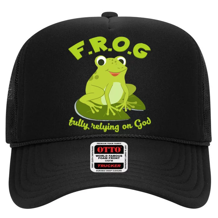 Christian Frog Lover High Crown Mesh Trucker Hat