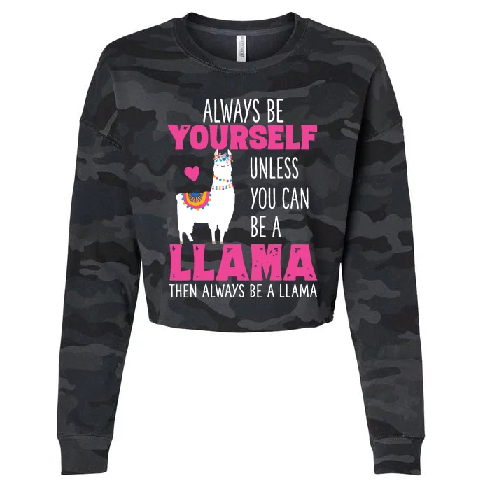 Cute Funny Llama Llamas Lover Girl Cropped Pullover Crew