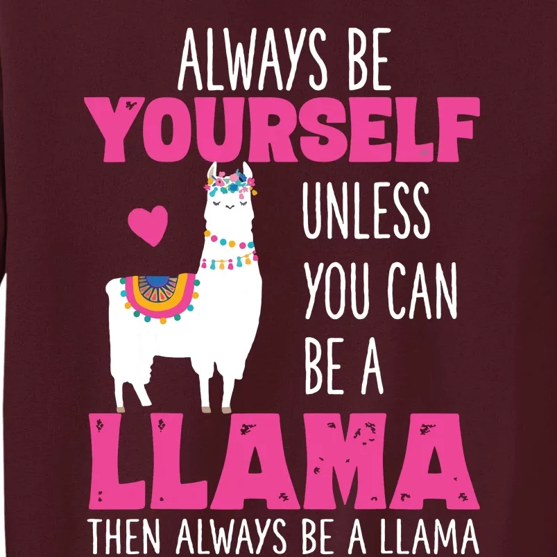 Cute Funny Llama Llamas Lover Girl Tall Sweatshirt