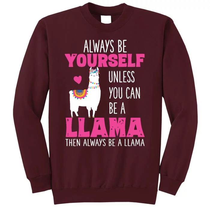 Cute Funny Llama Llamas Lover Girl Tall Sweatshirt