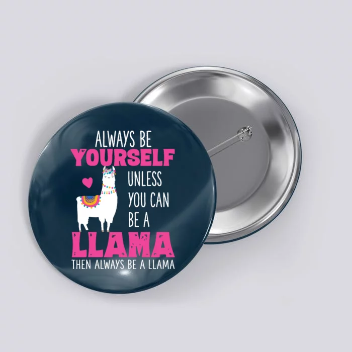 Cute Funny Llama Llamas Lover Girl Button