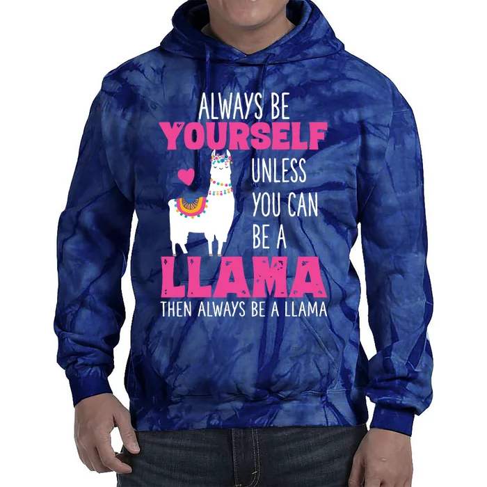 Cute Funny Llama Llamas Lover Girl Tie Dye Hoodie