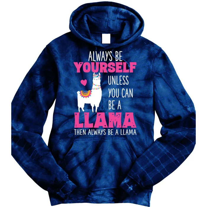 Cute Funny Llama Llamas Lover Girl Tie Dye Hoodie