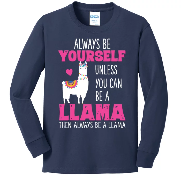 Cute Funny Llama Llamas Lover Girl Kids Long Sleeve Shirt