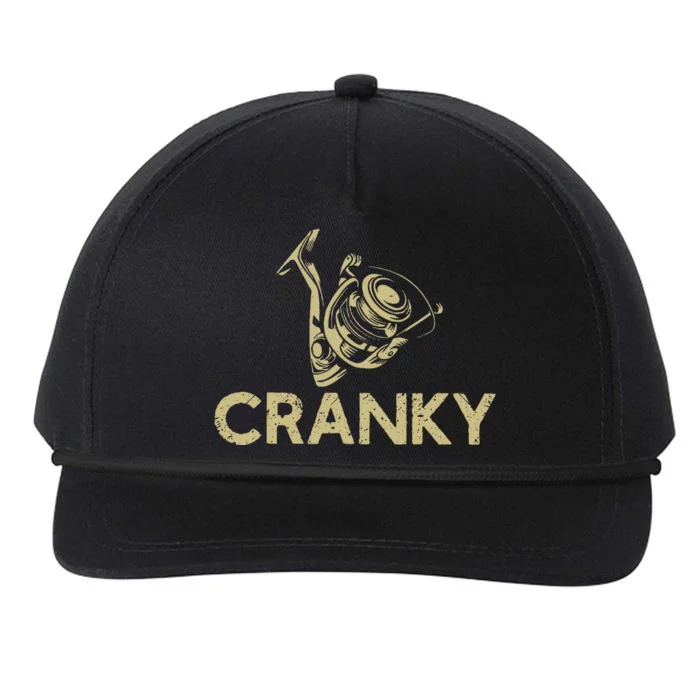 Crankbait Fishing Lure Cranky Funny Gift Ideas For Fishing Snapback Five-Panel Rope Hat