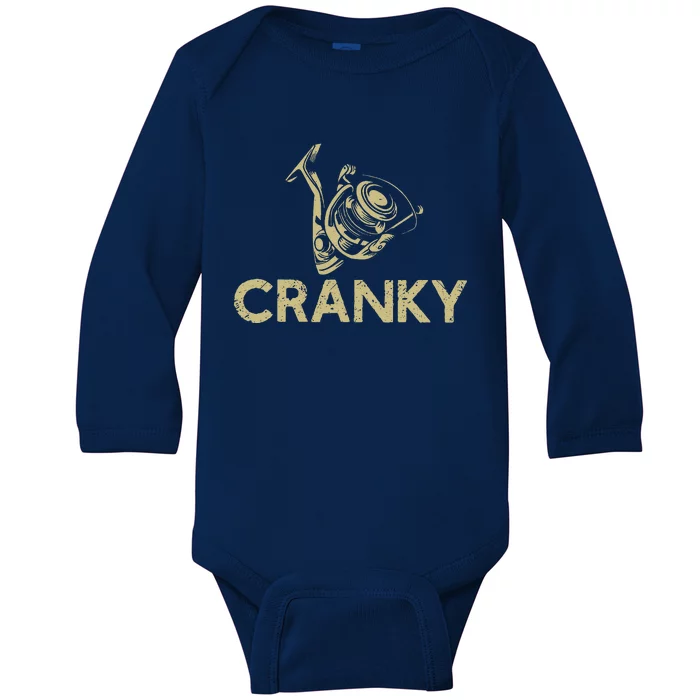 Crankbait Fishing Lure Cranky Funny Gift Ideas For Fishing Baby Long Sleeve Bodysuit