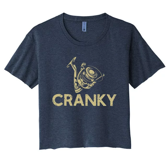 Crankbait Fishing Lure Cranky Funny Gift Ideas For Fishing Women's Crop Top Tee