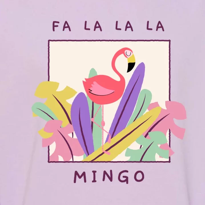 Cute Fa La La Mingo Christmas Falala Snow Flamingo Funny Great Gift Garment-Dyed Sweatshirt