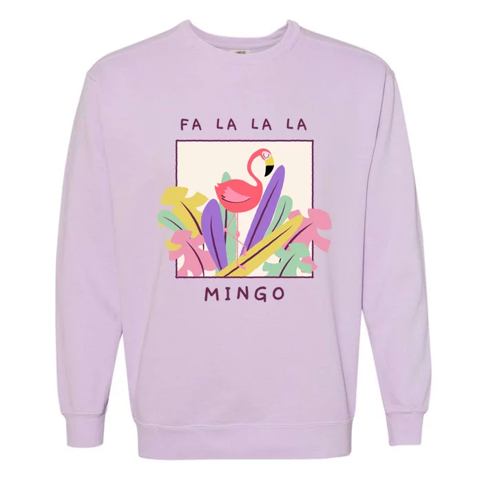 Cute Fa La La Mingo Christmas Falala Snow Flamingo Funny Great Gift Garment-Dyed Sweatshirt