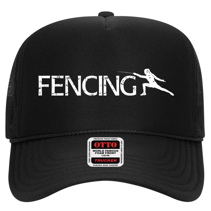 Cute Fencing Logo High Crown Mesh Trucker Hat