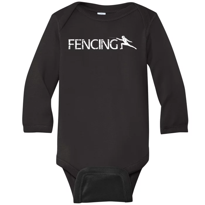 Cute Fencing Logo Baby Long Sleeve Bodysuit