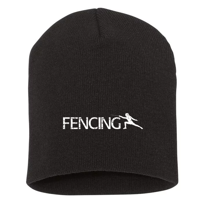 Cute Fencing Logo Short Acrylic Beanie