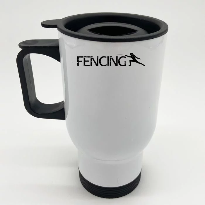 Cute Fencing Logo Front & Back Stainless Steel Travel Mug