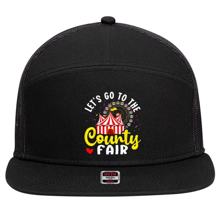 County Fair Lets Go To The County Fair 7 Panel Mesh Trucker Snapback Hat