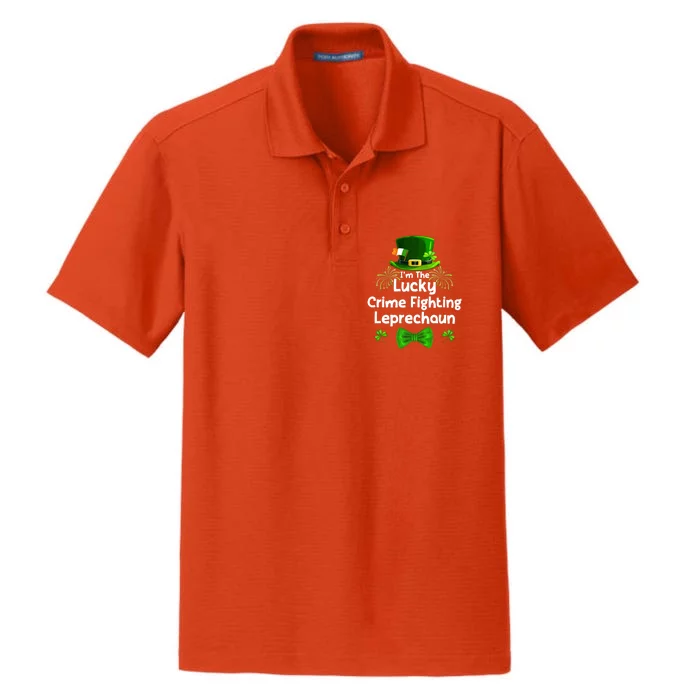 Crime Fighting Leprechaun St Patricks Day Police Officer Cop Gift Dry Zone Grid Performance Polo