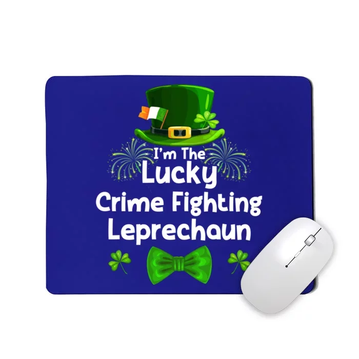 Crime Fighting Leprechaun St Patricks Day Police Officer Cop Gift Mousepad