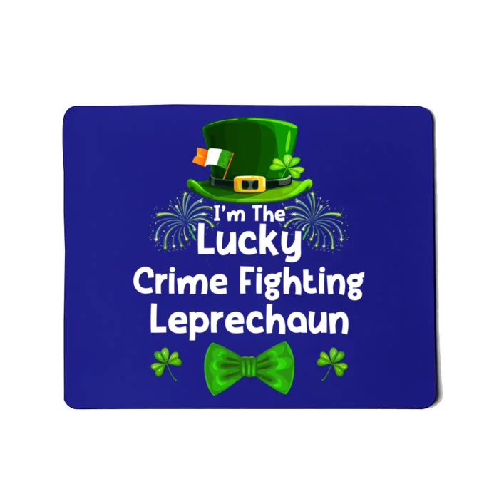 Crime Fighting Leprechaun St Patricks Day Police Officer Cop Gift Mousepad