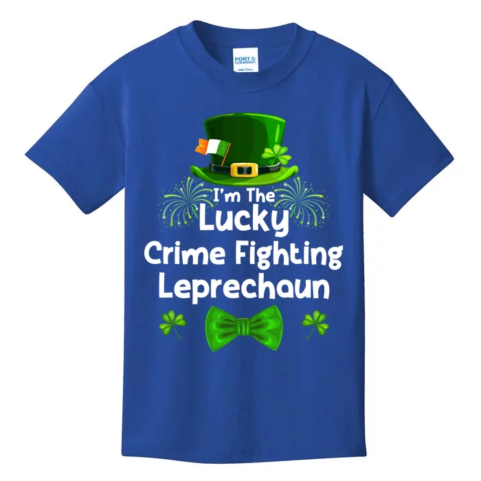 Crime Fighting Leprechaun St Patricks Day Police Officer Cop Gift Kids T-Shirt