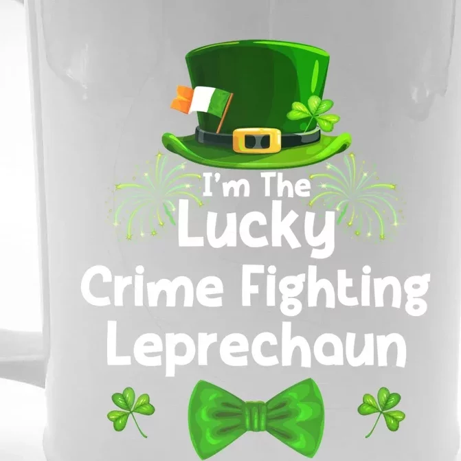 Crime Fighting Leprechaun St Patricks Day Police Officer Cop Gift Front & Back Beer Stein