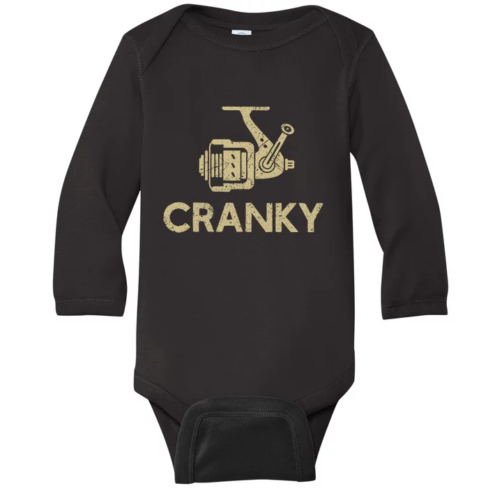 Crankbait Fishing Lure Cranky Funny Gift Ideas For Fishing Baby Long Sleeve Bodysuit