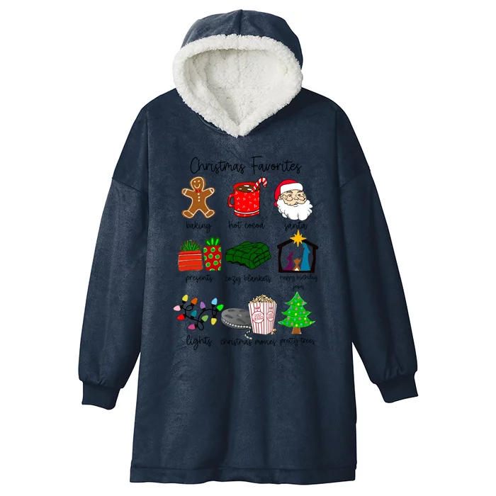 Christmas Favorites List Funny Xmas Bucket List Favorites Great Gift Hooded Wearable Blanket