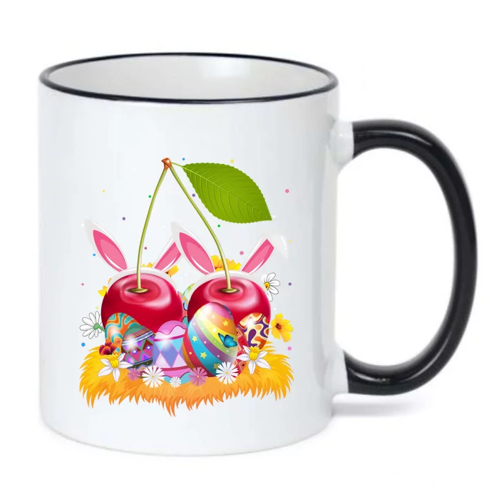 Cherry Fruit Lover Easter Egg Funny Cherry Easter Sunday Meaningful Gift Black Color Changing Mug