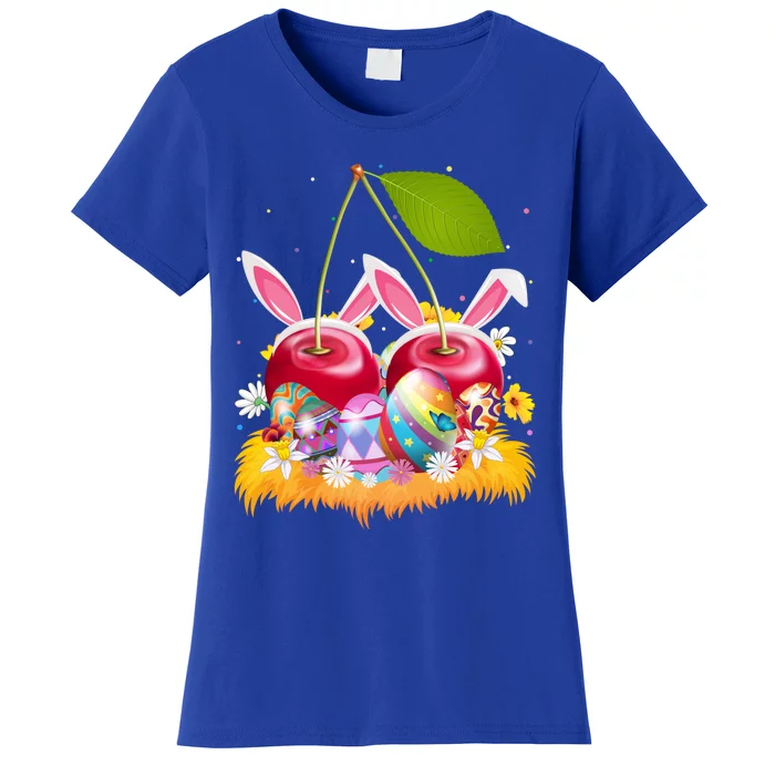 Cherry Fruit Lover Easter Egg Funny Cherry Easter Sunday Meaningful Gift Women's T-Shirt