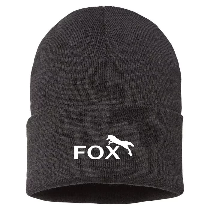 Cute Fox Logo Sustainable Knit Beanie