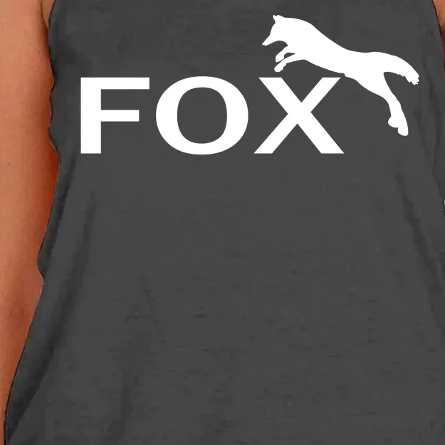 Cute Fox Logo Women's Knotted Racerback Tank