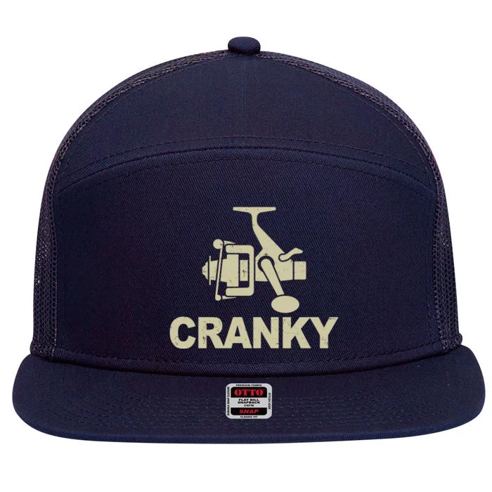 Crankbait Fishing Lure Cranky Funny Fishing Gift 7 Panel Mesh Trucker Snapback Hat