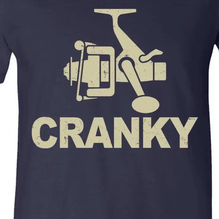 Crankbait Fishing Lure Cranky Funny Fishing Gift V-Neck T-Shirt