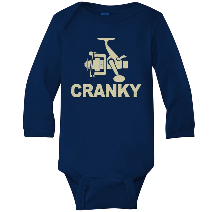 Crankbait Fishing Lure Cranky Funny Fishing Gift Baby Long Sleeve Bodysuit