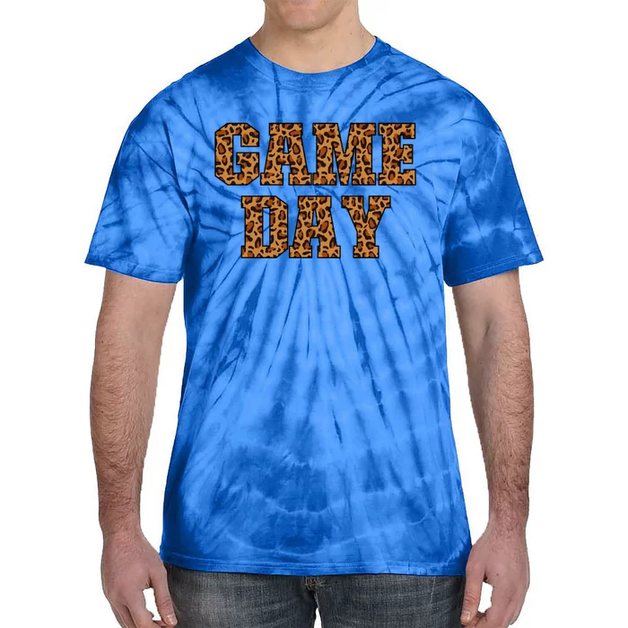 Cute Football Leopard Game Day Athletic Text Gift Tie-Dye T-Shirt