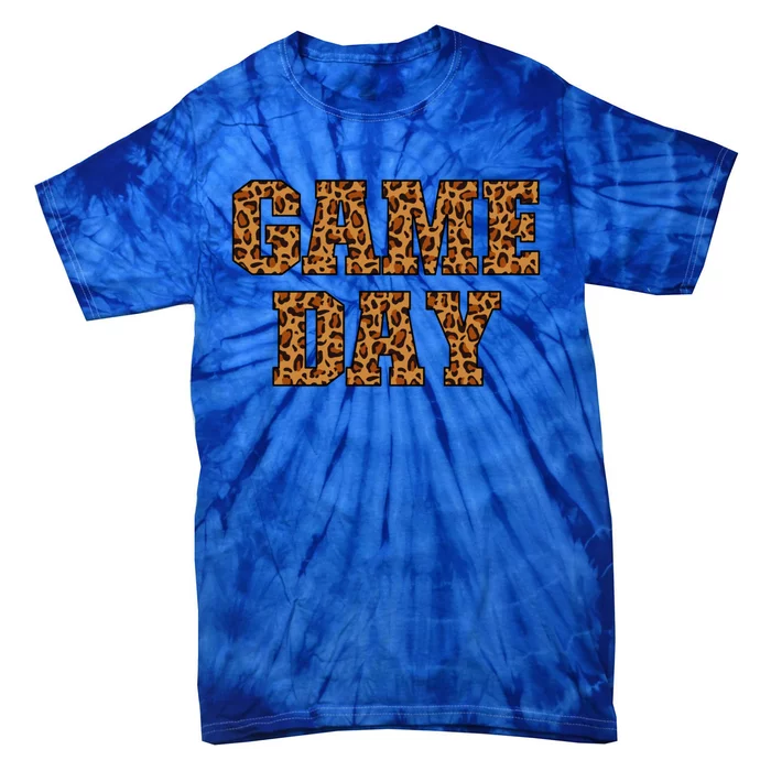 Cute Football Leopard Game Day Athletic Text Gift Tie-Dye T-Shirt