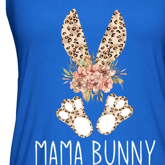 Cute Floral Leopard Print Mama Bunny Easter Gift Ladies Essential Flowy Tank