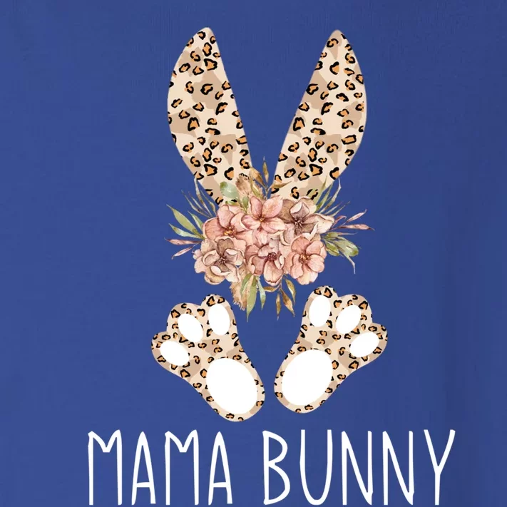 Cute Floral Leopard Print Mama Bunny Easter Gift Toddler Long Sleeve Shirt